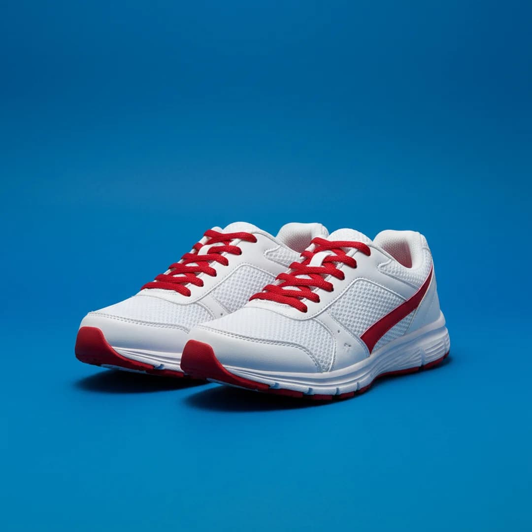 Zapatillas deportivas en bodegón de estudio